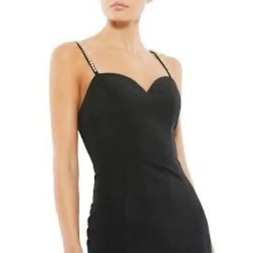 MAC DUGGAL IEENA CRYSTAL DETAIL SWEETHEART NECK TRUMPET BLACK - Picture 2 of 12